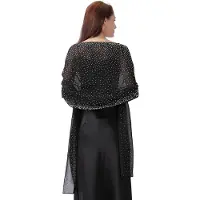 Unyqoos Fonkelende Chiffon Trouwsjaal met Strass – Formele Sjaal voor Vrouwen