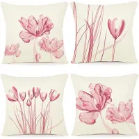 Unyqoos Set van 4 Bloemenprint Kussenhoezen 40 x 40 cm voor Binnen en Buiten