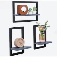 Unyqoos Stijlvolle Set van 3 Zwevende Wandplanken voor Functionele Decoratie in Huiselijke Ruimtes