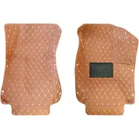 Happiq Auto Vloermatten – Voor 2-zits voertuigen – Interieur Accessoires – PU Leder, Bruin