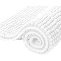 Unyqoos Zachte en Absorberende Chenille Badmat met Antislip en Machinewasbare Eigenschappen (40 x 60 cm, Wit)
