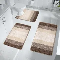 Unyqoos Zachte en Luxe 3-delige Badmatset met Antislip en Ultra Absorptievermogen voor Badkamer