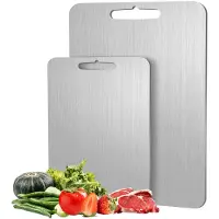 Unyqoos Tweezijdige titanium snijplanken voor keuken, voedselveilige en keuze, set van 2 maten