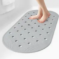 Unyqoos Grijze antislip badmat voor douche en badkuip met afvoergaten