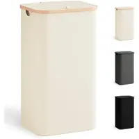 Unyqoos Extra Grote Opvouwbare Wasmand met Deksel en Handige Waszak, 100 Liter Capaciteit