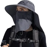 Unyqoos Zonbeschermende Safarihoed met Gezichtsbedekking en Nekflap voor Outdooractiviteiten