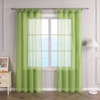 Unyqoos Transparante voile vitrage met lussen in diverse kleuren en maten