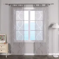 Unyqoos Transparante voile paneelgordijnen set met lussen voor woonkamerdecoratie