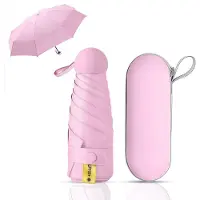 Unyqoos Draagbare en robuuste mini paraplu met capsulehoes voor elke weersomstandigheid