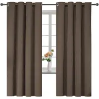 Unyqoos Set van twee thermische verduisteringsgordijnen met linnenlook voor optimale isolatie