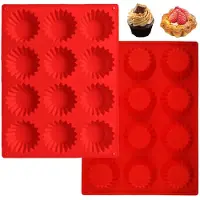 Unyqoos Set van 2 siliconen bakvormen voor muffins en andere lekkernijen