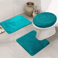 Unyqoos Binnenhuisverfraaiende Drie-delige Badmatset voor Comfort en Veiligheid in de Badkamer