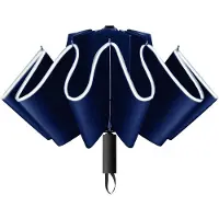 Unyqoos Automatische opvouwbare winddichte paraplu met reflecterende veiligheidsstrepen