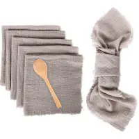 Unyqoos Elegante 100% Katoenen Stoffen Servetten Set van 6 met Boheemse Franjes voor Feestelijke Tafels