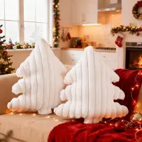 Unyqoos Set van twee decoratieve kerstboom kussens voor binnen gebruik en feestelijke sfeer