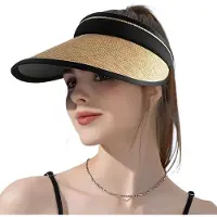 Unyqoos Elegante Zomerhoed voor Dames met UV-bescherming, Opvouwbare Strohoed voor Strand en Outdoor