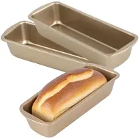 Unyqoos Set van 3 Rechthoekige Bakvormen met Antiaanbaklaag voor Brood en Cake