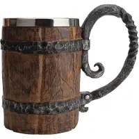 Unyqoos Unieke houten bierpul met roestvrijstalen binnenkant voor warme en koude dranken