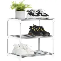 Unyqoos Compact en Stapelbaar Schoenenrek voor Hal en Meer met Drie Niveaus