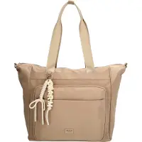 Charm London Seoul Laptoptas - 15.6 Inch - Werktas - Schoudertas - Nylon - Laptopvak - Reistas - Lichtgewicht - Schooltas - Taupe
