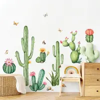 Unyqoos Decoratieve muurstickers met groene cactussen voor diverse woonruimtes