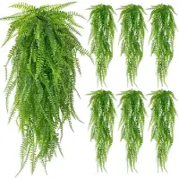 Unyqoos Realistische kunstplanten voor aan de wand – groene bladdecoratie, 80 cm lang x 17 cm breed, kunststof, set van 6 voor binnen- en buitengebruik