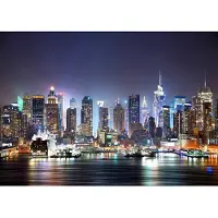 Unyqoos Kleurrijk fotobehang met skyline van New York voor woonkamer en slaapkamer 352 x 250 cm