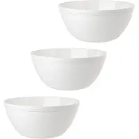 Unyqoos Set van 3 veelzijdige kommen voor muesli, salade en soep in wit