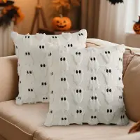 Unyqoos Set van 2 decoratieve kussenhoezen voor Halloween, herfst en feestdagen