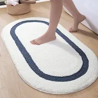 Unyqoos Ovale antislip badmat in blauw voor badkamer en toilet decoratie