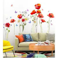 Unyqoos Waterdichte bloemenmuurstickers met vlinders voor elke ruimte in huis