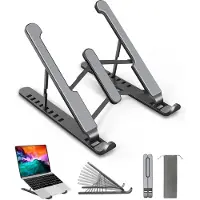 Unyqoos Lichtgewicht en Verstelbare Laptopstandaard met 8 Niveaus voor Optimale Ergonomie en Compatibiliteit