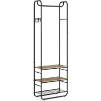 Unyqoos Garderobe en Kledingrek met Schoenenplanken voor Slaapkamer of Hal in Scandinavische Stijl