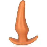 Unyqoos Super zachte ergonomische anale plug van vloeibaar siliconen met gouden dilator voor extra genot