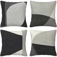Unyqoos Set van 4 decoratieve kussenslopen in fluweel met abstract ontwerp
