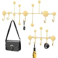 Unyqoos Stijlvolle gouden wandgarderobe met moderne ijzeren haken voor diverse ruimtes