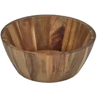 Unyqoos Elegante houten schaal van acaciahout voor salades en fruit 16 cm