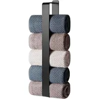 Unyqoos Zelfklevende Handdoekhouder voor Badkamer en Keuken, Eenvoudige Installatie, Roestvrij Staal, Zwart, 42 cm