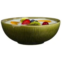 Mica Decorations Soepkom Nusa - groen - 17 x 6 cm - keramiek - kommetjes/schaaltjes - 500 ml