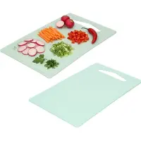PlasticForte Keuken Snijplank - 2x - mintgroen - 36 x 24 cm - kunststof - voor groente, fruit, vlees en vis
