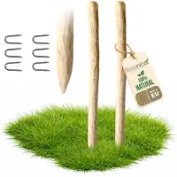 Floranica 2 x hazelnoot houten paal hoogte 150 cm, houten paal voor prieelhek, kastanjehek, houten palen, boomsteun, puntige houten paal, boompaal, steunpaal