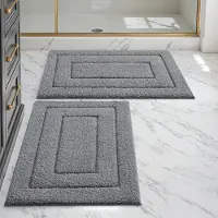 Unyqoos Zachte en Waterabsorberende Badmatset met Antisliplaag voor Badkamer