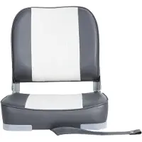 BREG Low Back Boat Seat - Inklapbare Bootstoel - Lage Rugleuning - Wit Grijs - Compact Design