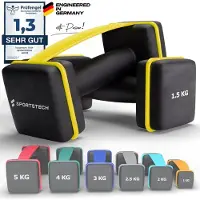 Sportstech AH100_15 halterset - antislip, kleurrijk