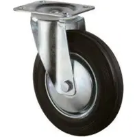 BS Rollen Zwenkwiel Wiel Ø 80 mm Draagvermogen 50 kg Massieve rubberen plaat L104xB80 mm