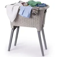 Bathroom Solutions wasmand op poten - beige - 35 ltr - 60 x 40 x 28 cm - Wasgoedmanden