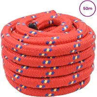 vidaXL Boottouw 50 m 3 Rood PP