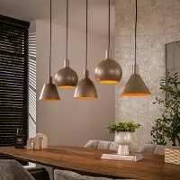 Zijlstra Hanglamp Metallo, dimbaar, crème / amber, Woon-/ Eetkamer, metaal, Modern, hanglamp