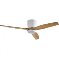 LUCANDE LED plafondventilator Faipari, licht hout, DC, 132 cm Faipari, wit / opaal, Woon-/ Eetkamer, Hout, Modern