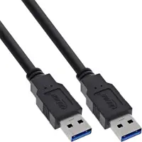 InLine USB naar USB kabel - USB3.0 - tot 2A / zwart - 0,50 meter